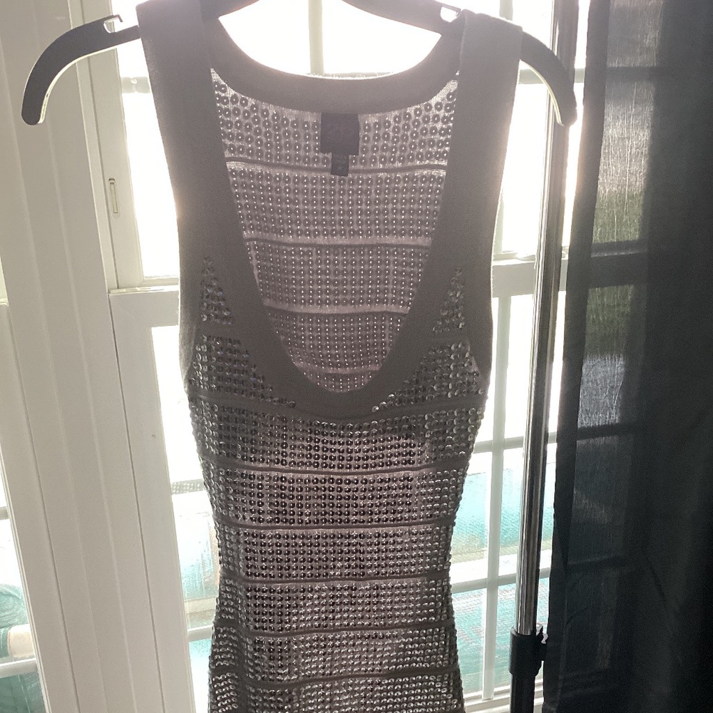 Bebe Platinum Sequin Dress